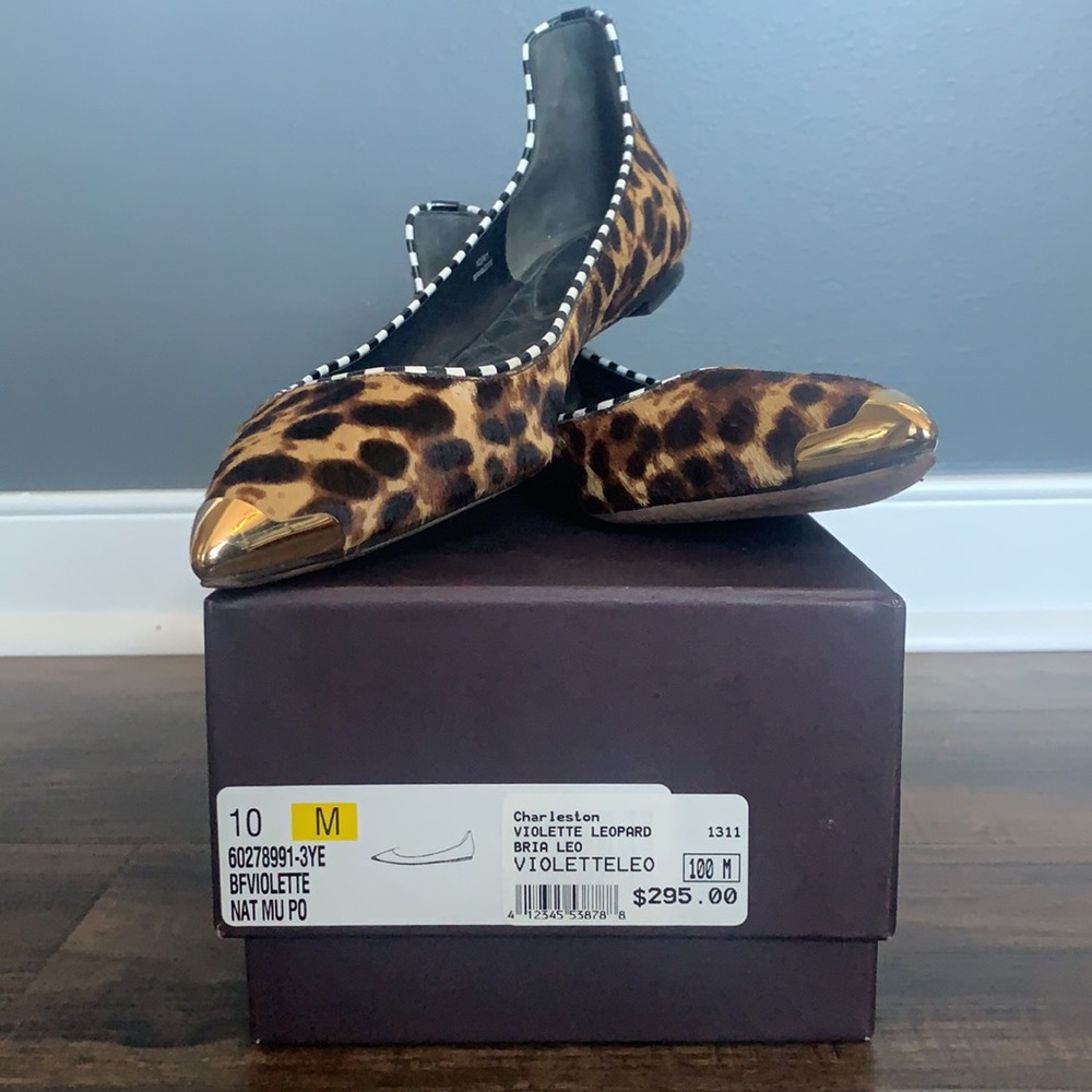 Brian Atwood leopard print flats.